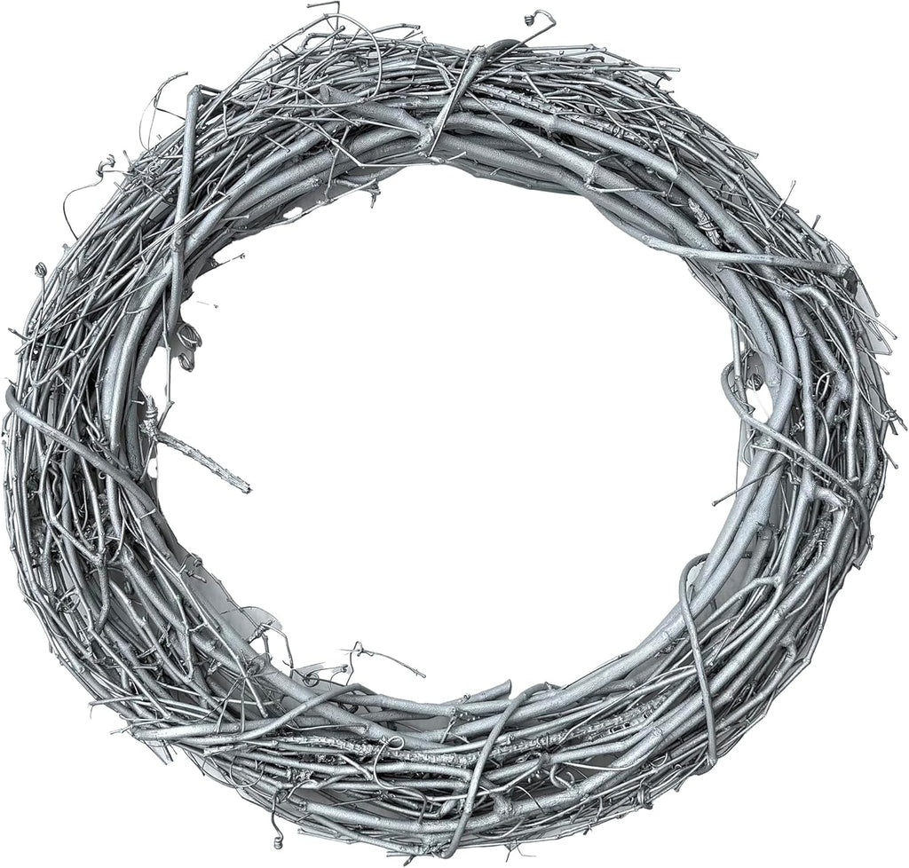 18″ Natural Grapevine Wreath – American Wreaths - Silver