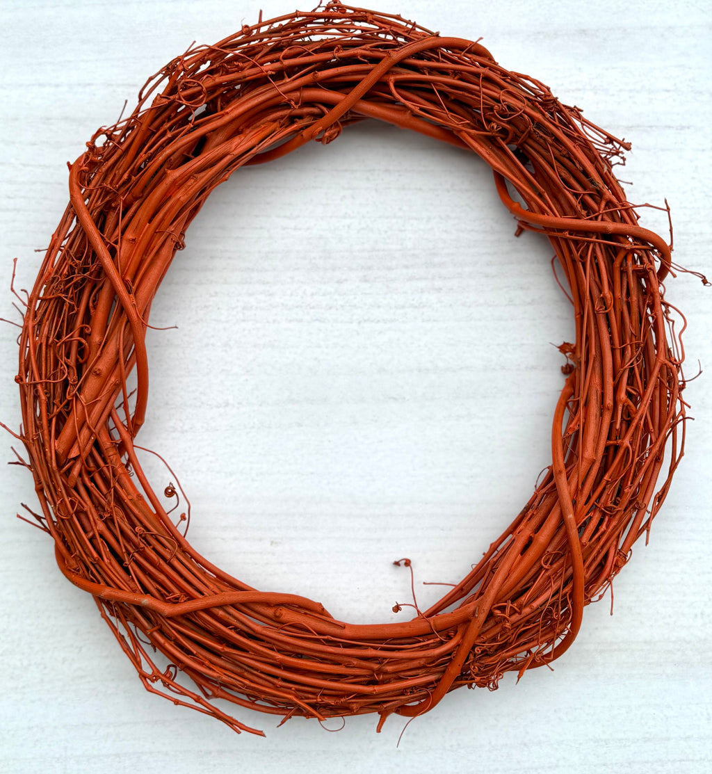 18″ Natural Grapevine Wreath – American Wreaths - Orange
