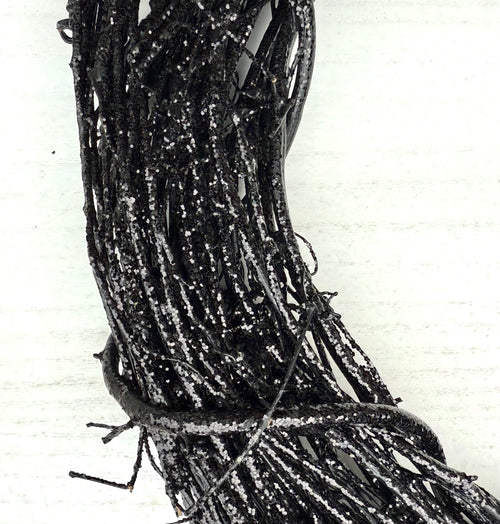 18″ Natural Grapevine Wreath – American Wreaths - Black GLITTER