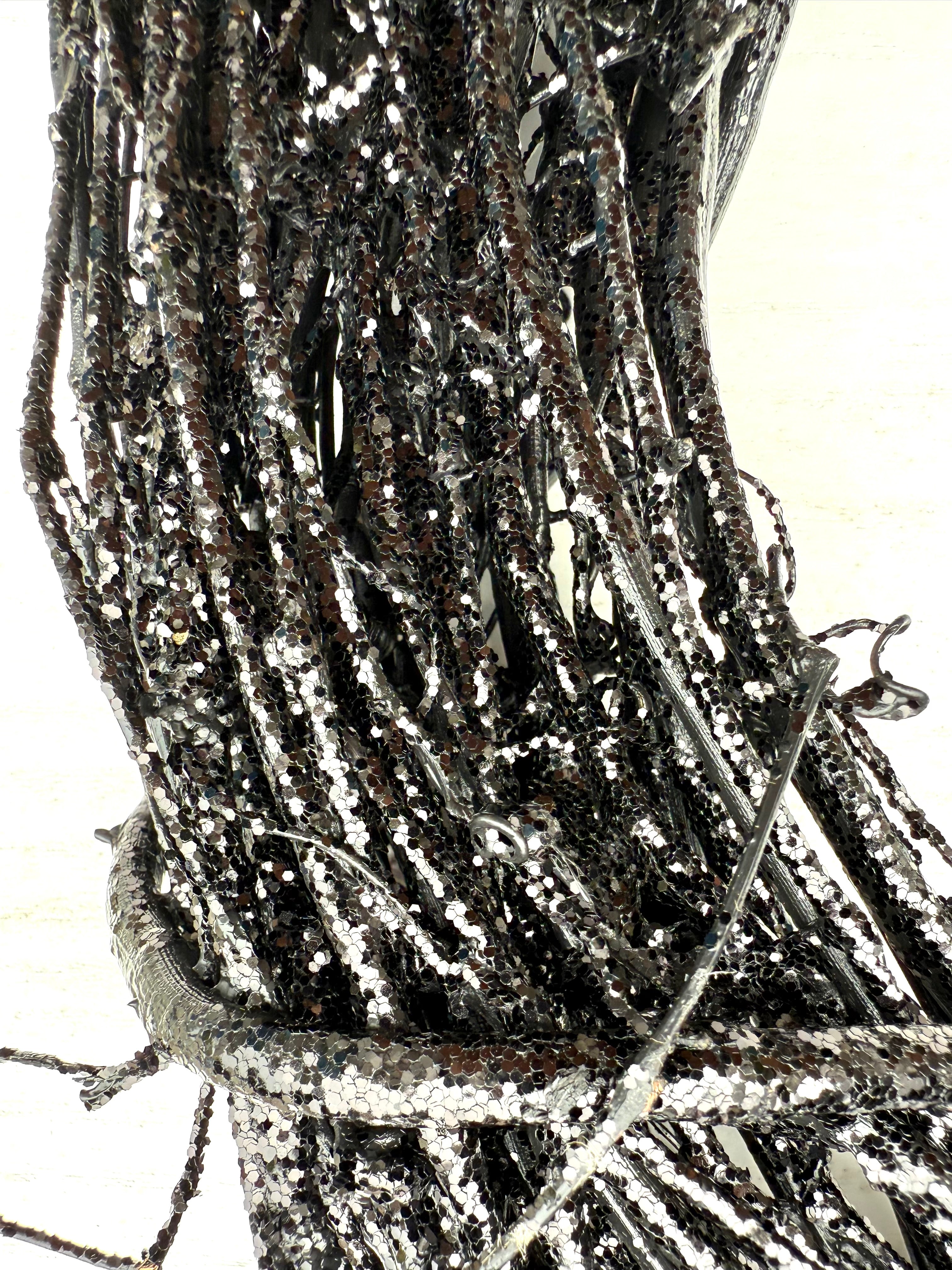 18″ Natural Grapevine Wreath – American Wreaths - Black GLITTER